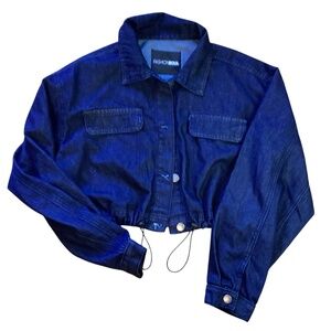 Fashion Nova Jean Jacket High Road Blue Size Small